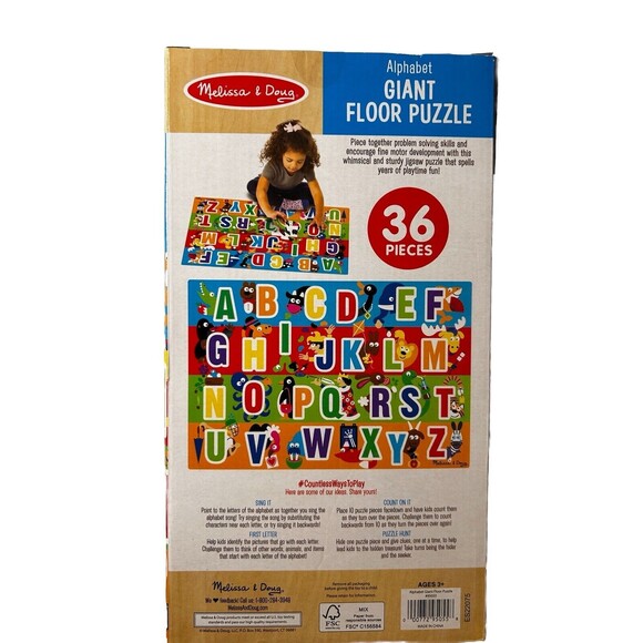 NEW SEALED Melissa & Doug Alphabet GIant Floor Puzzle 36 Pieces Christmas - Picture 5 of 7
